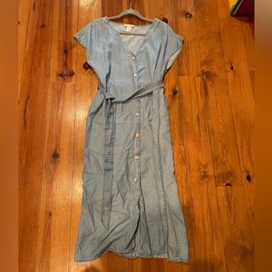 H&M mama maternity chambray dress size Small